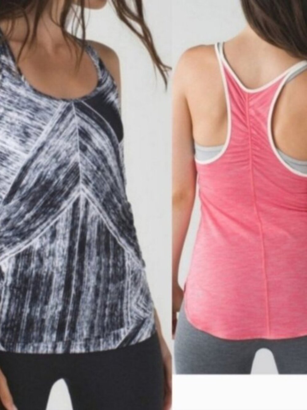 BUNDLE (2) Lululemon  Black Red  Yoga Tank Top Sz 2